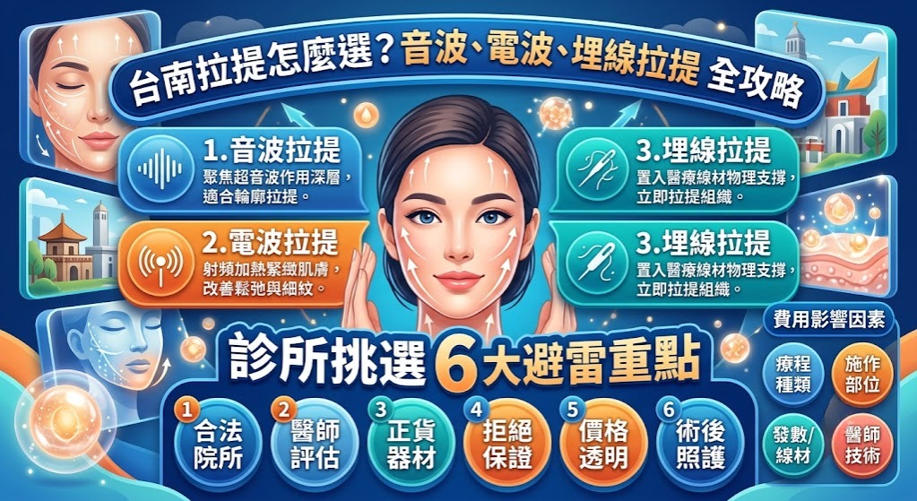 台南拉提怎麼選？音波、電波到埋線拉提的療程差異與挑選指南
